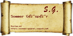 Sommer Gáspár névjegykártya